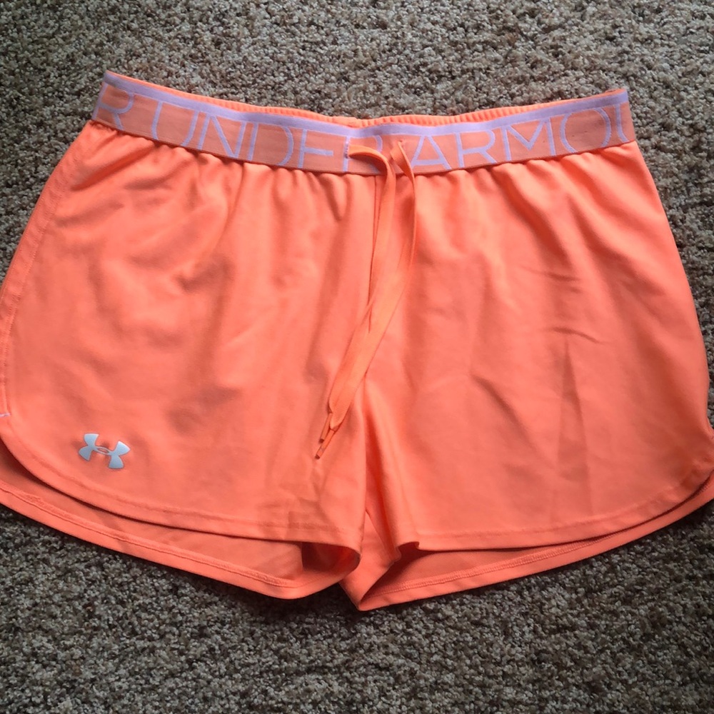 Orange underarmour shorts